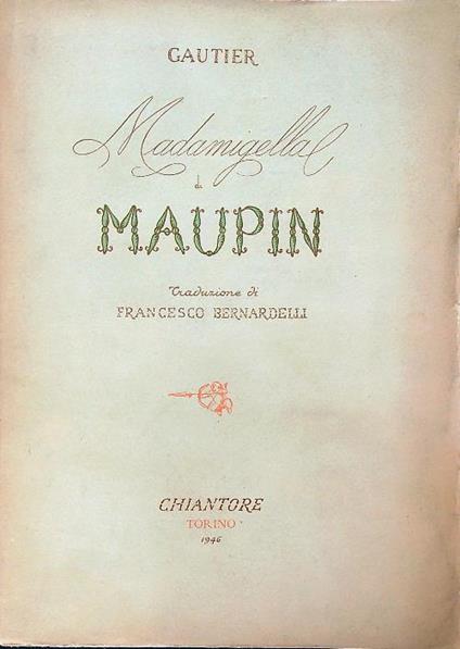 Madamigella di Maupin  - Gautier - copertina