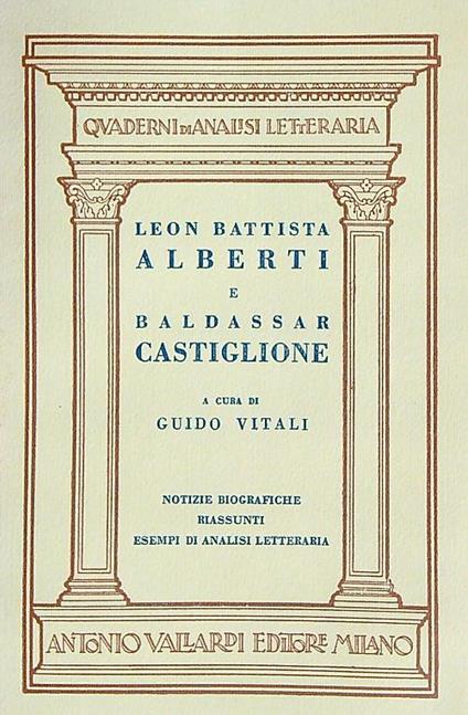 Leon Battista Alberti e Baldassar Castiglione - Guido Vitali - copertina