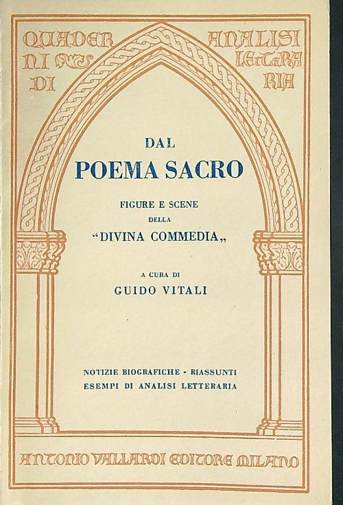 Dal poema sacro : figure e scene della Divina commedia - Guido Vitali - copertina