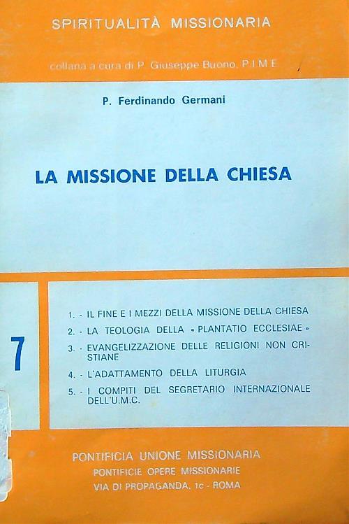 La missione della chiesa - Ferdinando Germani - copertina