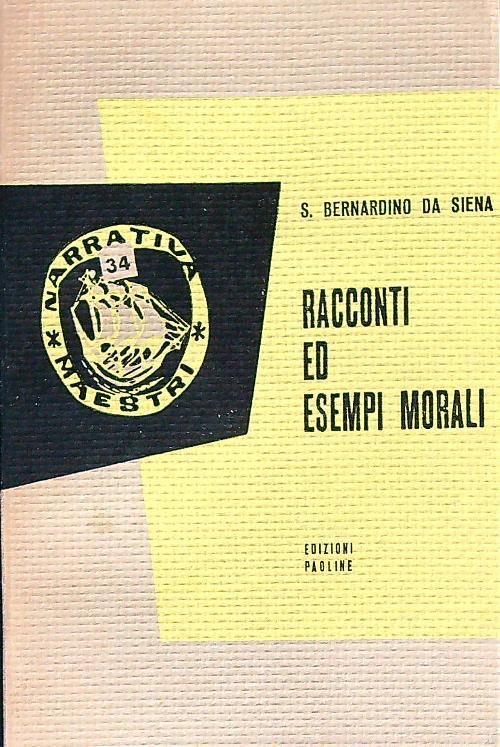 Racconti ed esempi morali  - Bernardino Da Siena - copertina