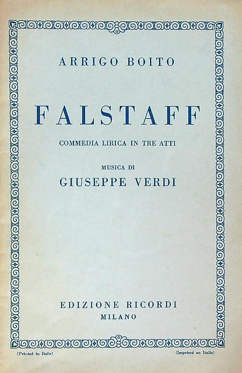 Falstaff - Arrigo Boito - copertina