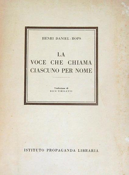 La voce che chiama ciascuno per nome  - Henri Rops - copertina