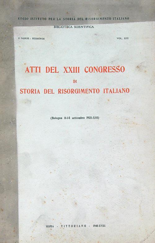 Atti del XXIII congresso di storia del risorgimento italiano - copertina