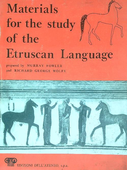 Materials for the Study of the Etruscan Language - Murray Fowler - copertina
