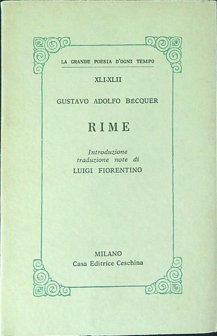 Rime - Gustavo Adolfo Becquer - copertina