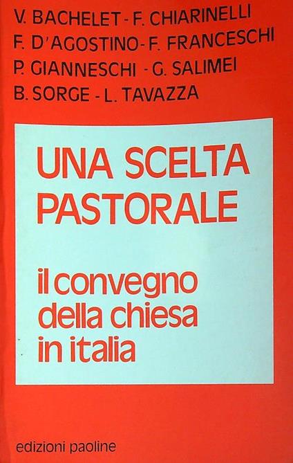 Una scelta pastorale - copertina