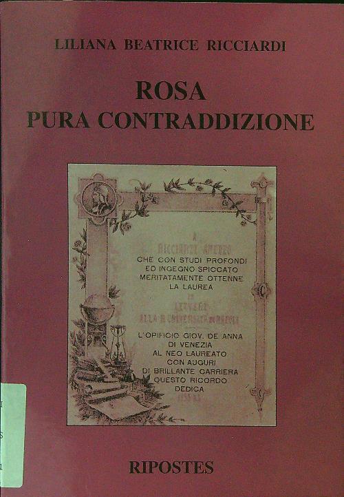 Rosa pura contraddizione - Liliana Beatrice Ricciardi - copertina