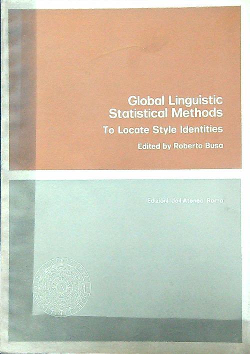 Global Linguistic Statistical Methods to Locate Style Identities - Roberto Busa - copertina