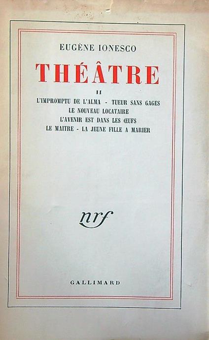 Theatre II - Eugene Ionesco - copertina
