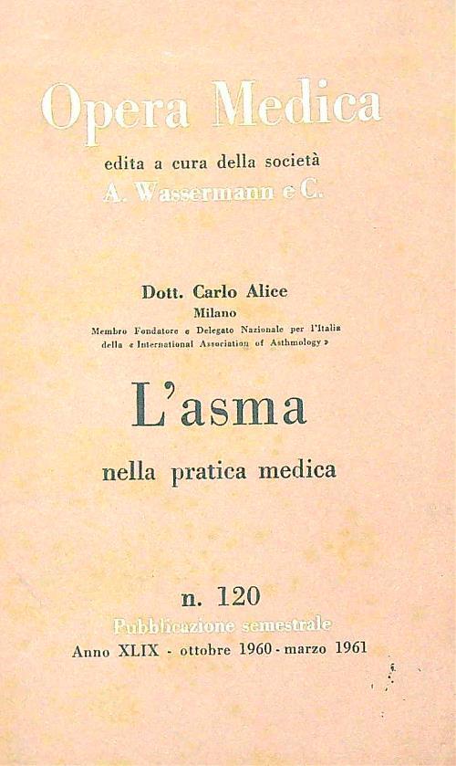 L' asma nella pratica medica - Carlo Alice - copertina