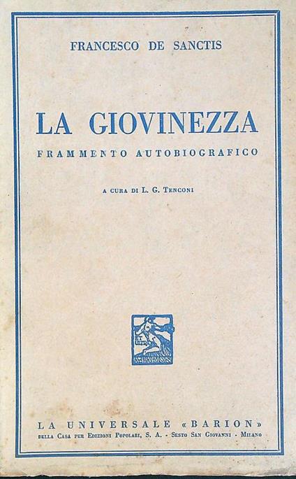 La giovinezza - Francesco De Sanctis - copertina