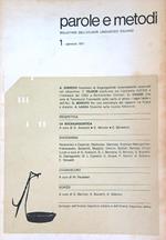 Parole E Metodi. Bollettino Dell'Atlante Linguistico Italiano 1/1971