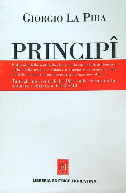 Principi - Giorgio La Pira - copertina