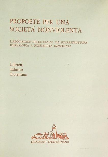 Proposte per una società nonviolenta - copertina