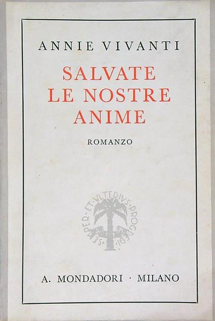 Salvate le nostre anime - Annie Vivanti - copertina