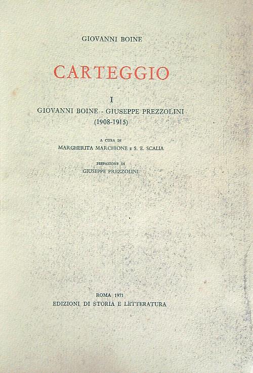 carteggio. Vol 1 - boine Giovanni - copertina