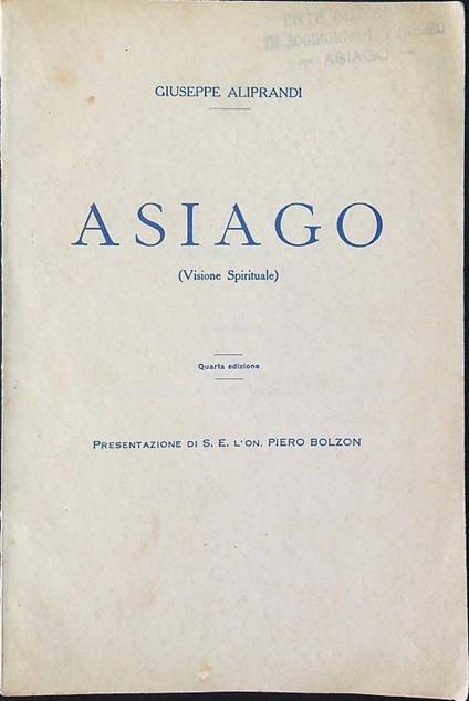 Asiago - Giuseppe Aliprandi - copertina