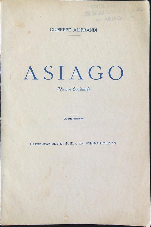 Asiago - Giuseppe Aliprandi - copertina