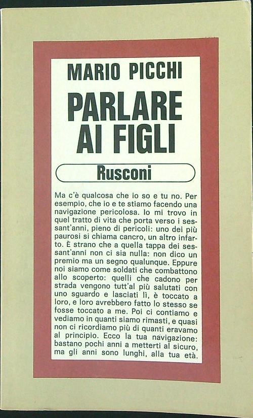 Parlare ai figli - Mario Picchi - copertina
