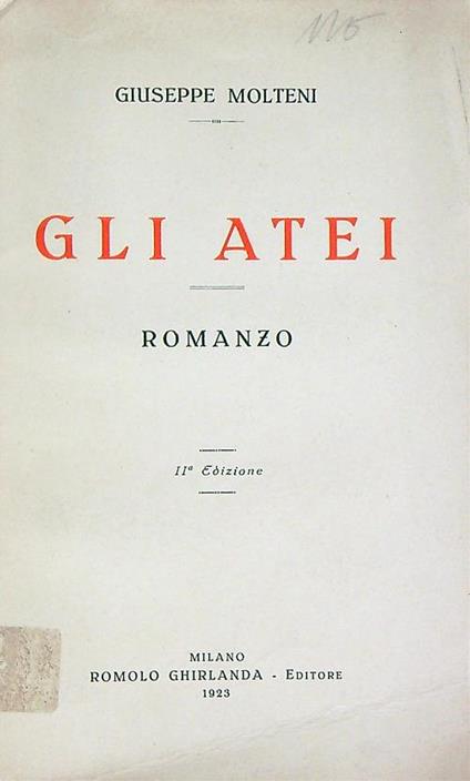 Gli atei - Giuseppe Molteni - copertina