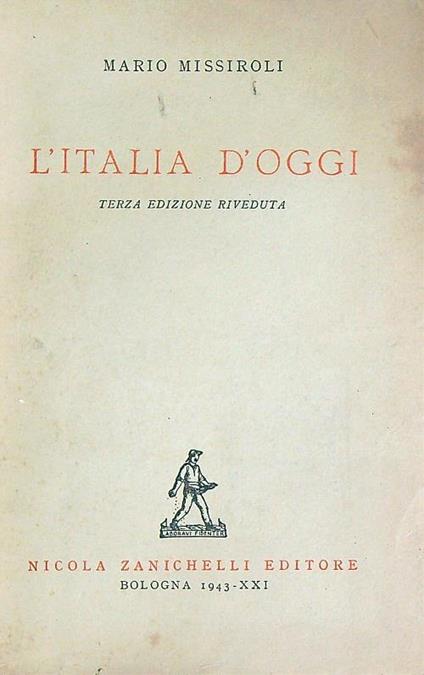 L' Italia d'oggi - Mario Missiroli - copertina