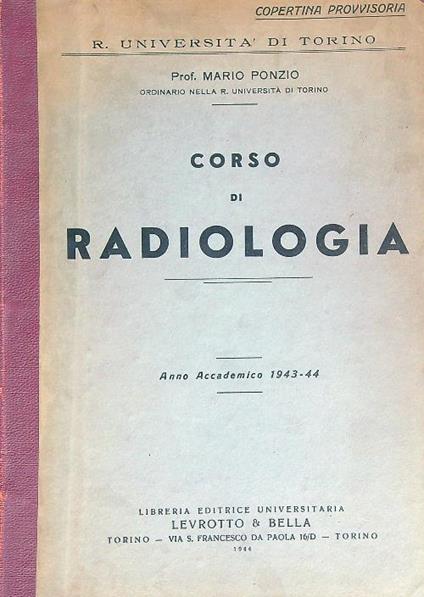Corso di radiologia - Mario Ponzio - copertina