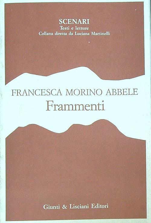Frammenti  - Francesca Morino Abbele - copertina