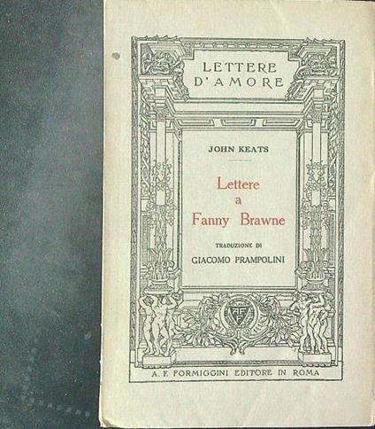 Lettere a Fanny Brawne - John Keats - copertina