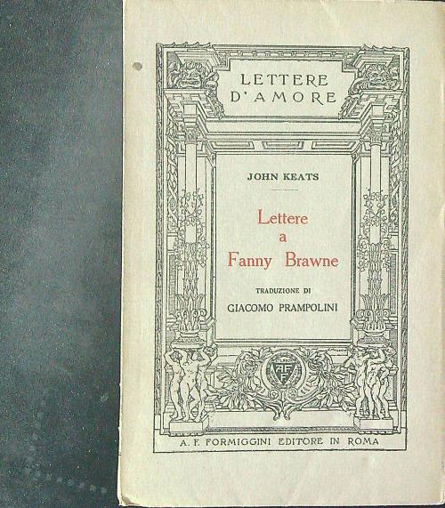 Lettere a Fanny Brawne - John Keats - copertina