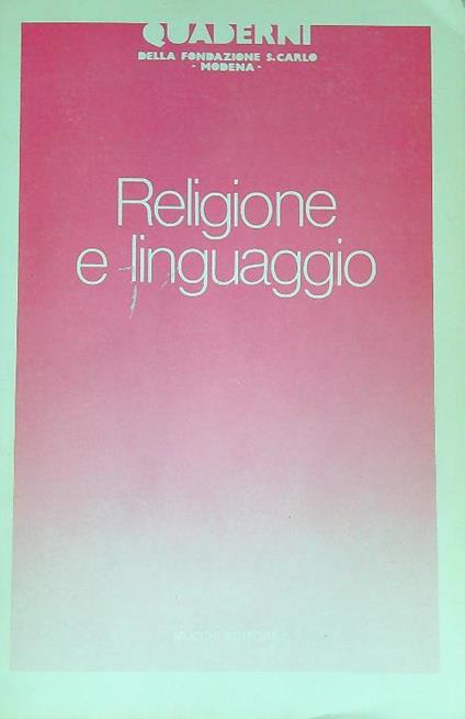 Quaderni 2/ 1986 Religione e Linguaggio - copertina