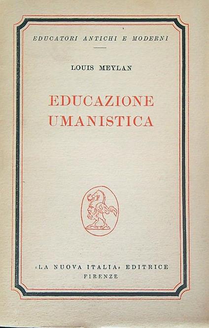 Educazione umanistica - Louis Meylan - copertina