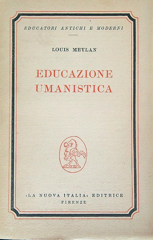 Educazione umanistica - Louis Meylan - copertina