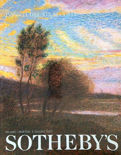 Sotheby's Asta MI 185 Dipinti del XIX secolo 5 giugno 2001 - copertina