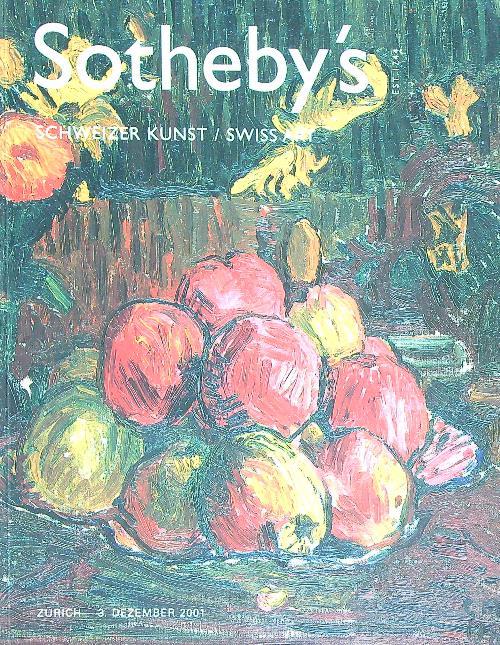 Sotheby's Schweizer Kunst/Swiss Art 3 dez 2001 - copertina