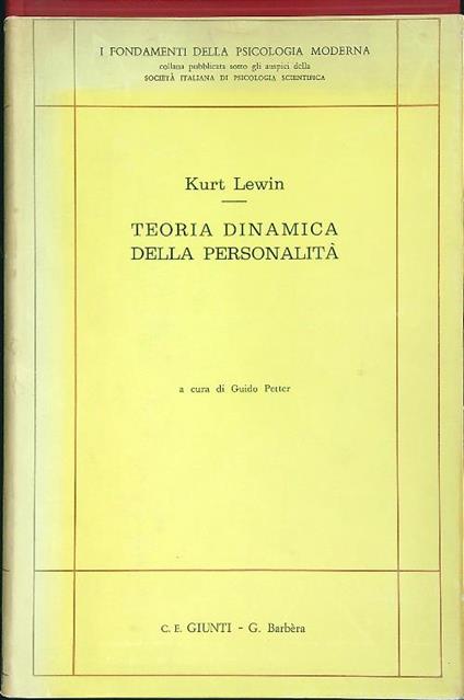 Teoria dinamica della personalità - Kurt Lewin - copertina