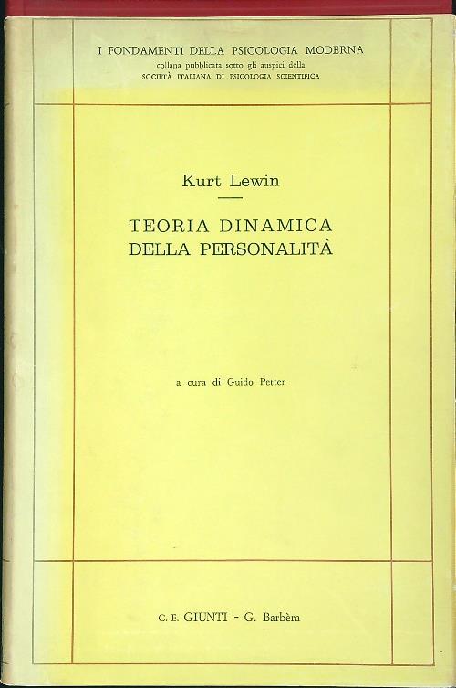 Teoria dinamica della personalità - Kurt Lewin - copertina