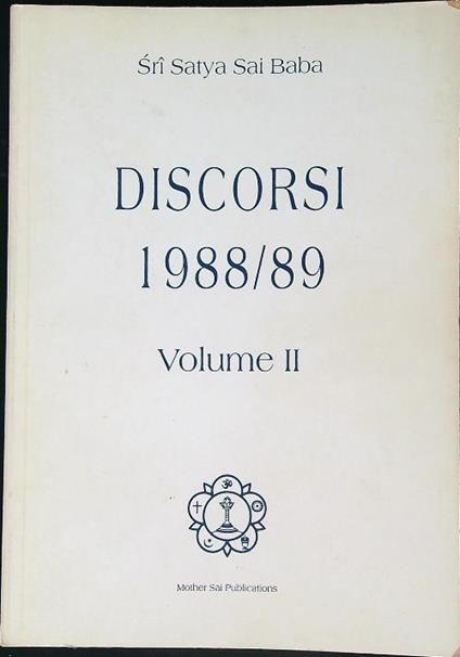 Discorsi 1988/89. Volume II - Sai Baba - copertina