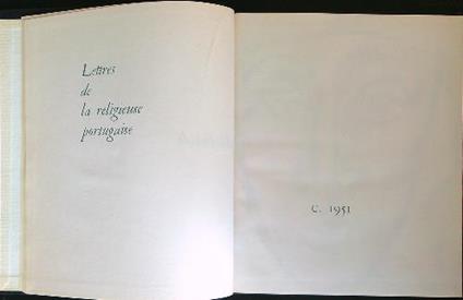 Lettres de la Religieuse Portugaise - Mariana Alcoforado - copertina