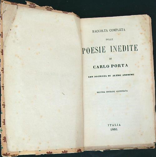 Raccolta completa delle  poesie inedite  - Carlo Porta - copertina