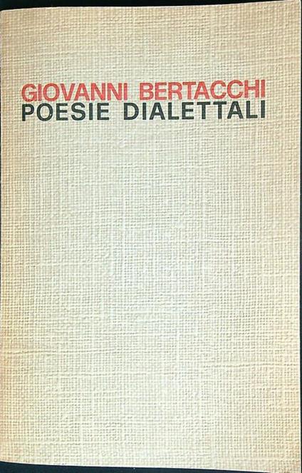 Poesie dialettali - Giovanni bertacchi - copertina