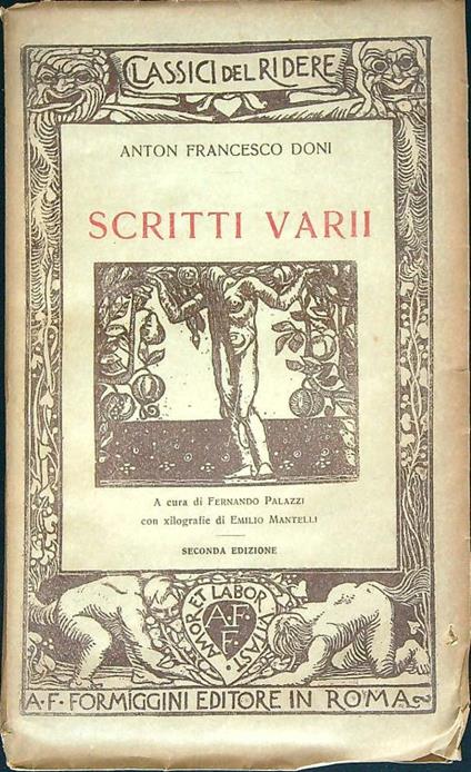 scritti vari - Anton doni - copertina