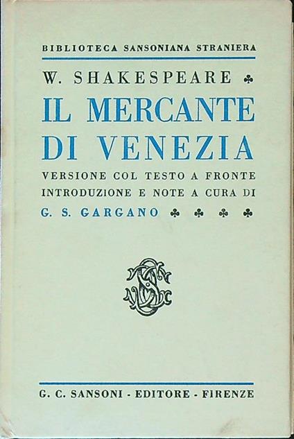 Il mercante di Venezia - W. Shakespeare - copertina