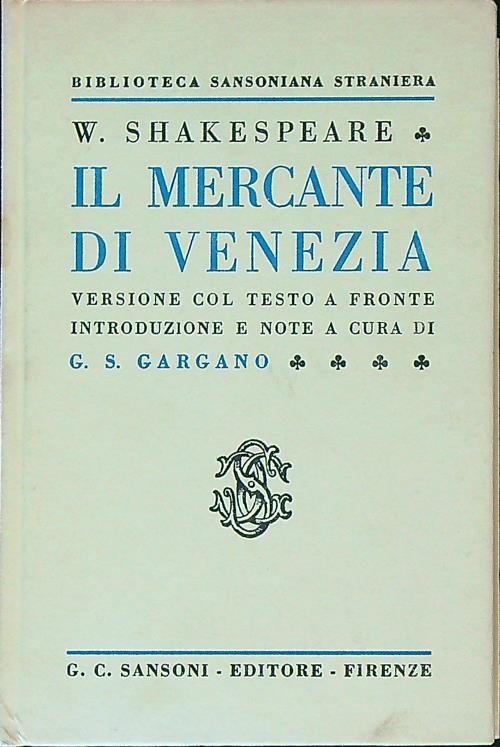Il mercante di Venezia - W. Shakespeare - copertina