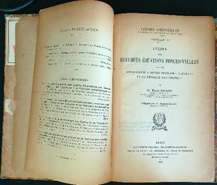 Lecons sur quelques equations fonctionnelles  - Emile Picard - copertina