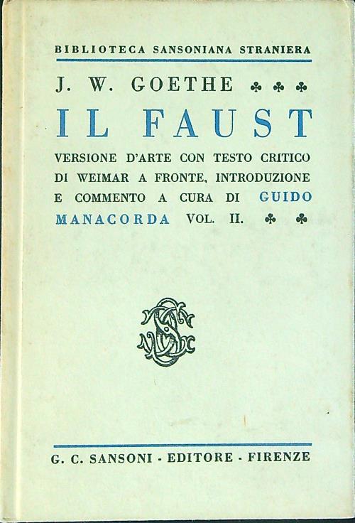 Il  Faust Vol II - Goethe - copertina