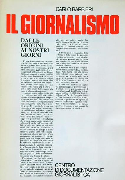 Il giornalismo - Carlo Barbieri - copertina