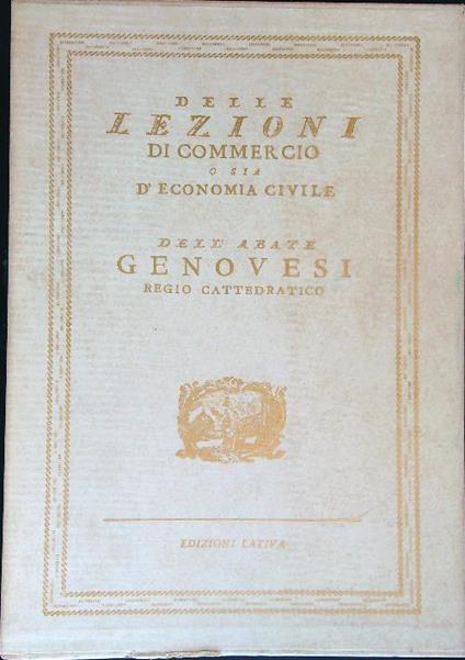 Delle lezioni di commercio o sia di economia civile. 2vv - Genovesi  - copertina