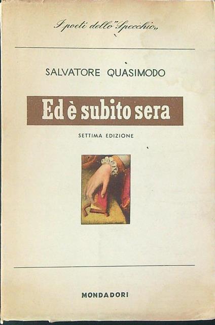 Ed è subito sera - Salvatore Quasimodo - copertina