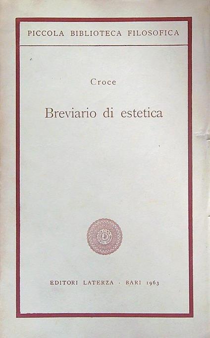 Breviario di estetica - Benedetto Croce - copertina